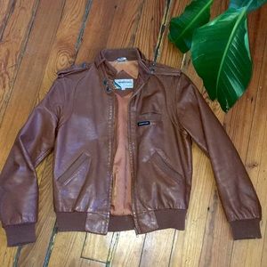 Vintage Leather Members Only Bomber Jacket